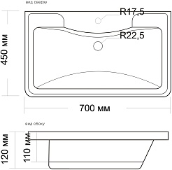 Misty Тумба с раковиной Атлантик 70 2 ящика серый камень – фотография-2